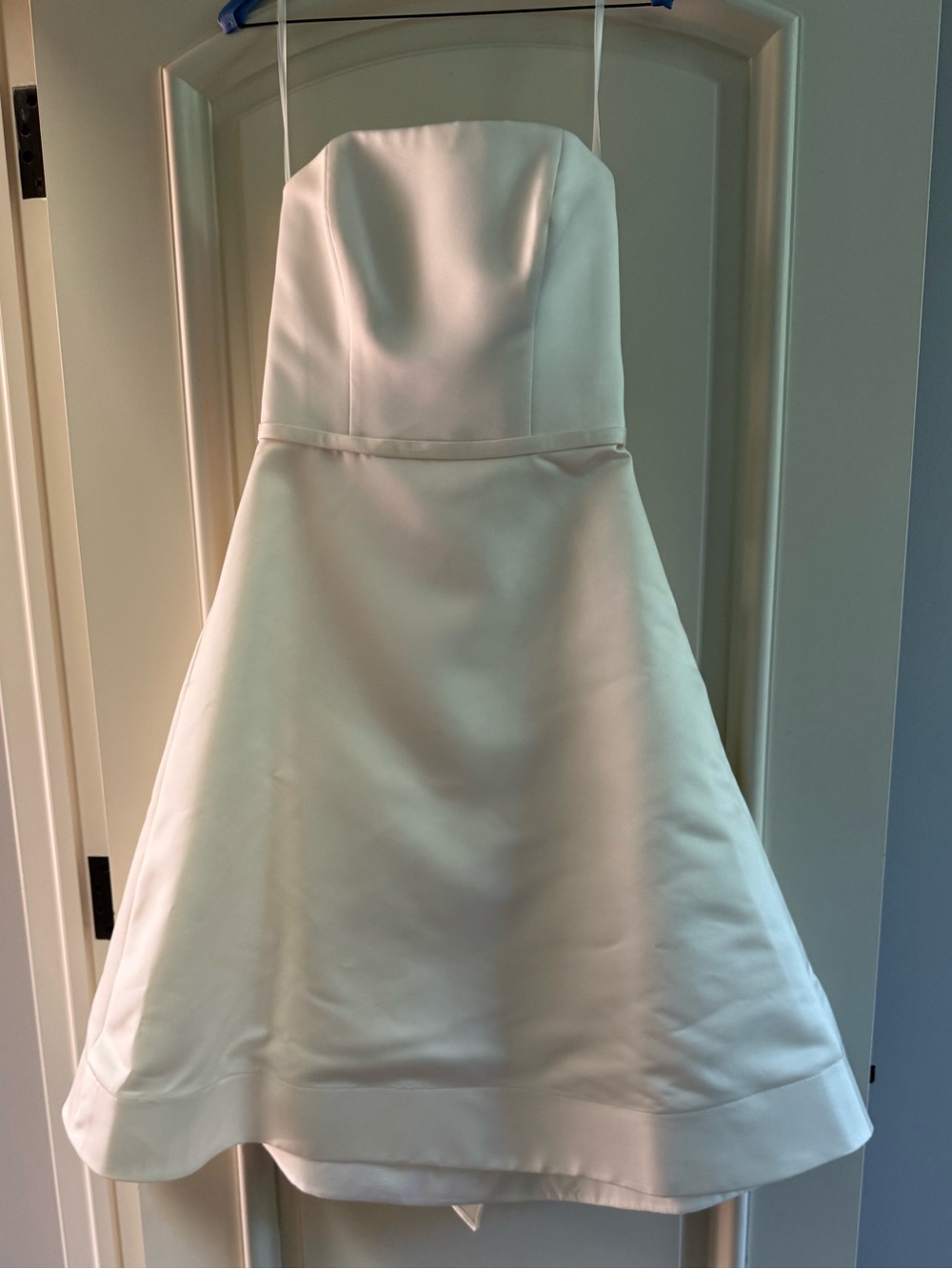 Amsale Little White Dress in Ivory Satin - Picture 5 of 11